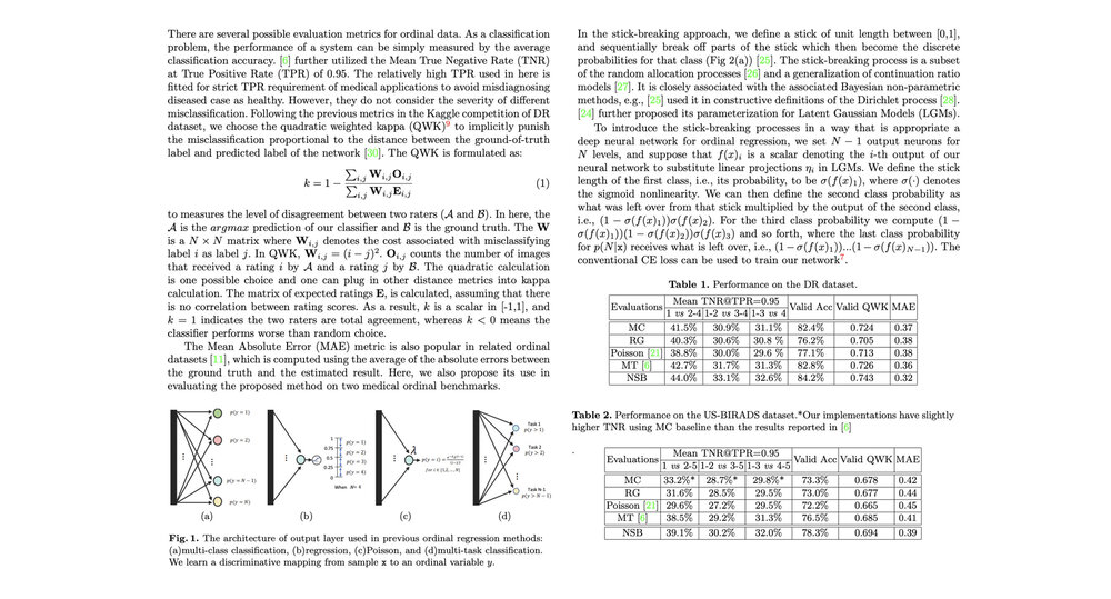 Ordinal regression with neuron stick-breaking for medical diagnosis